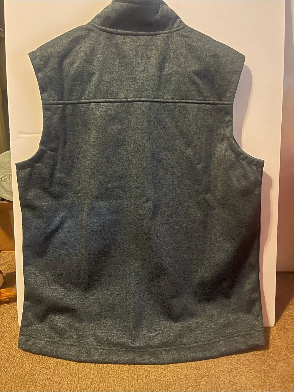 XFD Men's Dark Gray Fleece Vest with Olive Chest Panel